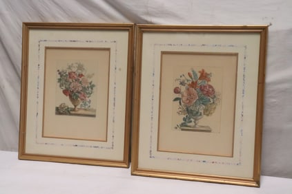 2 vintage etching of botanic art