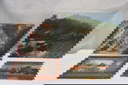 4 oil paintings