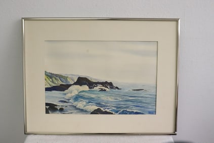 Watercolor "coastal scene" by Martin Miller
