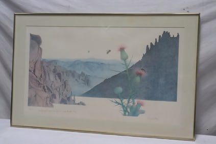 A large lithograph signed with artist proof