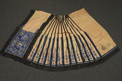 Chinese 19th century embroidery skirt