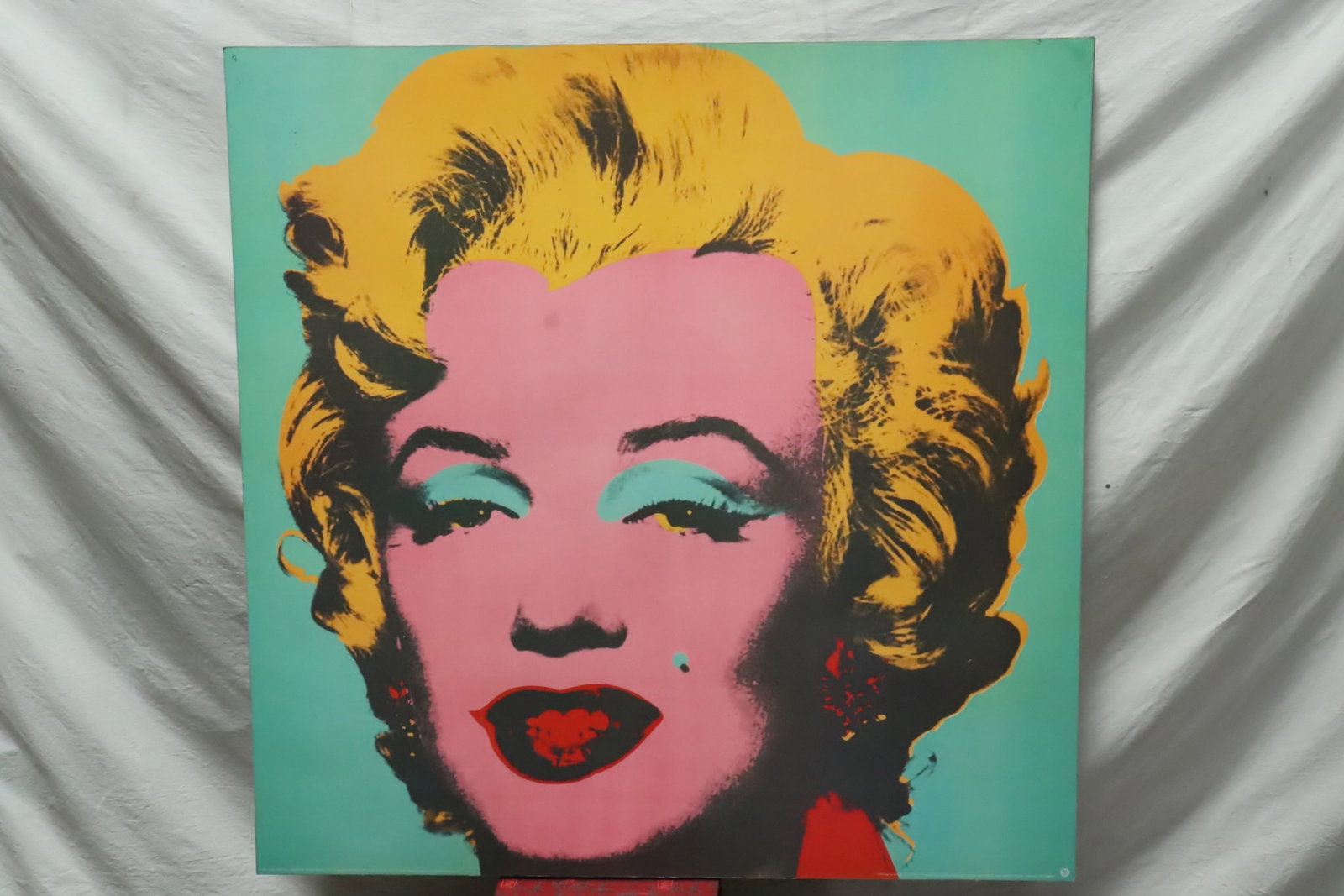 Andy Warhol, screen print in color by Le Neues co. c1993: Andy Warhol (New York, 1928-1987), "Marilyn Monroe", screen print in color by Le Neues co. c1993, 38"x38"x1.6"