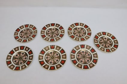 7 English Royal Crown Derby bone china salad plates