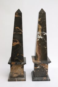 Pair French marble obelisks
