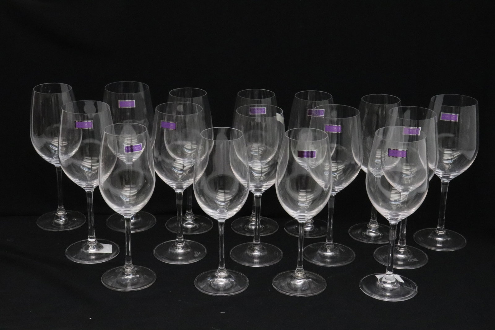 16 Waterford crystal goblets in marquis pattern: 16 Waterford crystal goblets in marquis pattern, 8.8"x3.3"dia ea
