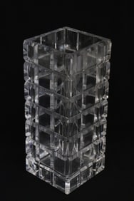 A Baccarat crystal square vase
