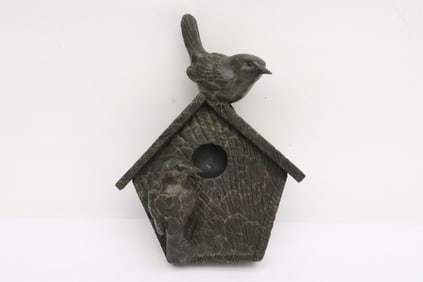 Bronze sculpture, "house of wren" by Gerald Balciar
