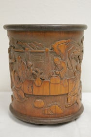 Chinese bamboo carved brush holder