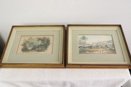 2 very fine watercolor paintings, signed