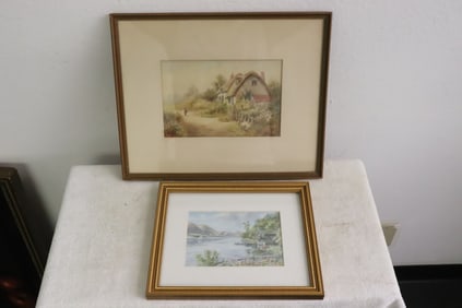 2 fine watercolor paintings, both signed