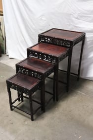 Chinese vintage rosewood nesting table set