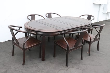 Chinese vintage 7 piece rosewood dining set