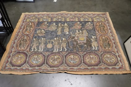 A massive South Asian embroidery panel