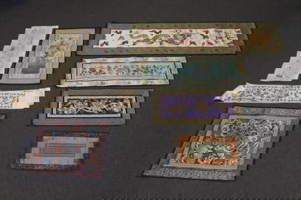 7 Chinese vintage embroidery panels