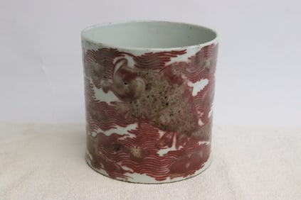 early 19th c. porcelain brush holder, Daoguang period
