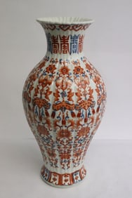 Chinese 19th c. doucai porcelain porcelain vase