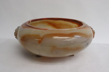 early 20th century agate carved brush wash