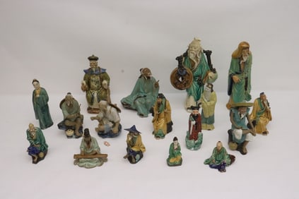 17 pieces Chinese mud men