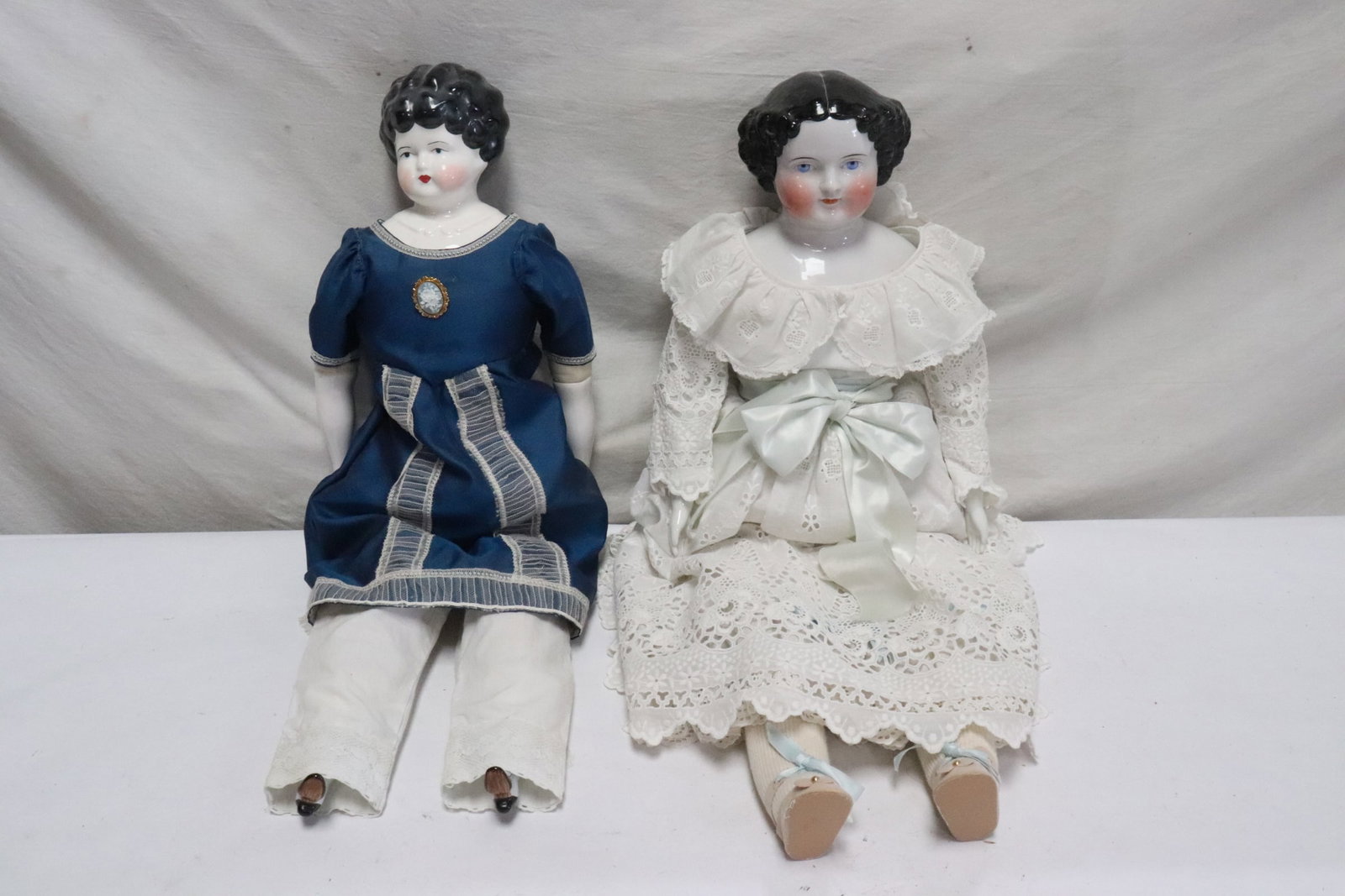 2 large antique German china head dolls (1 of 12)