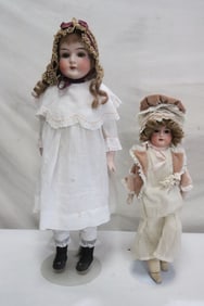 2 German bisque head dolls