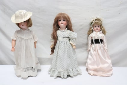 3 German antique Armand Marseille dolls