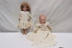 2 antique German bisque head dolls