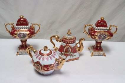 4 pieces fancy porcelain