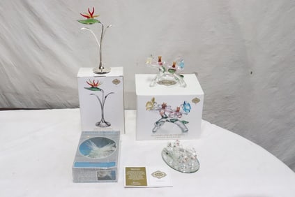 4 crystal table ornaments
