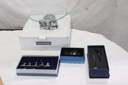 Disney ornament, crystal bird, pocking Santa etc.