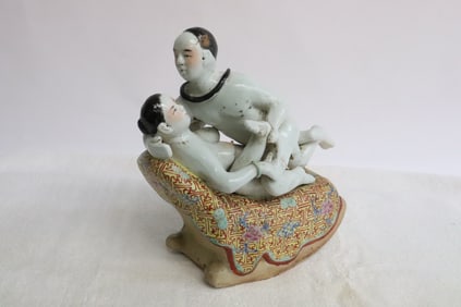 Chinese famille rose porcelain sculpture of figure