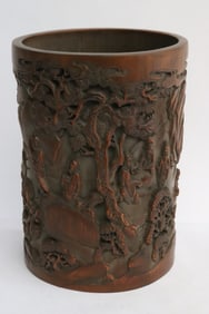 Chinese bamboo carved brush holder