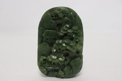 Chinese spinach jade carved ornament
