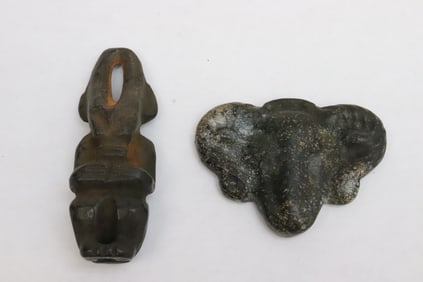 2 Chinese stone carved ornaments