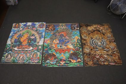 3 printed thangka