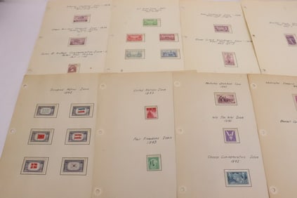 2 folders of US stamp sheet w/ mint sheet, 1920-1950