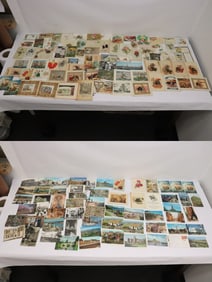 Lot of vintage postcards, and greeting cards
