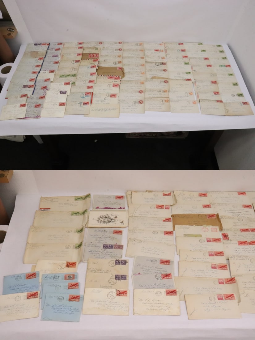 Large lot of WWII era, early 1940's letters w/ cancelled stamps: Large lot of WWII era, early 1940's letters with cancelled stamps