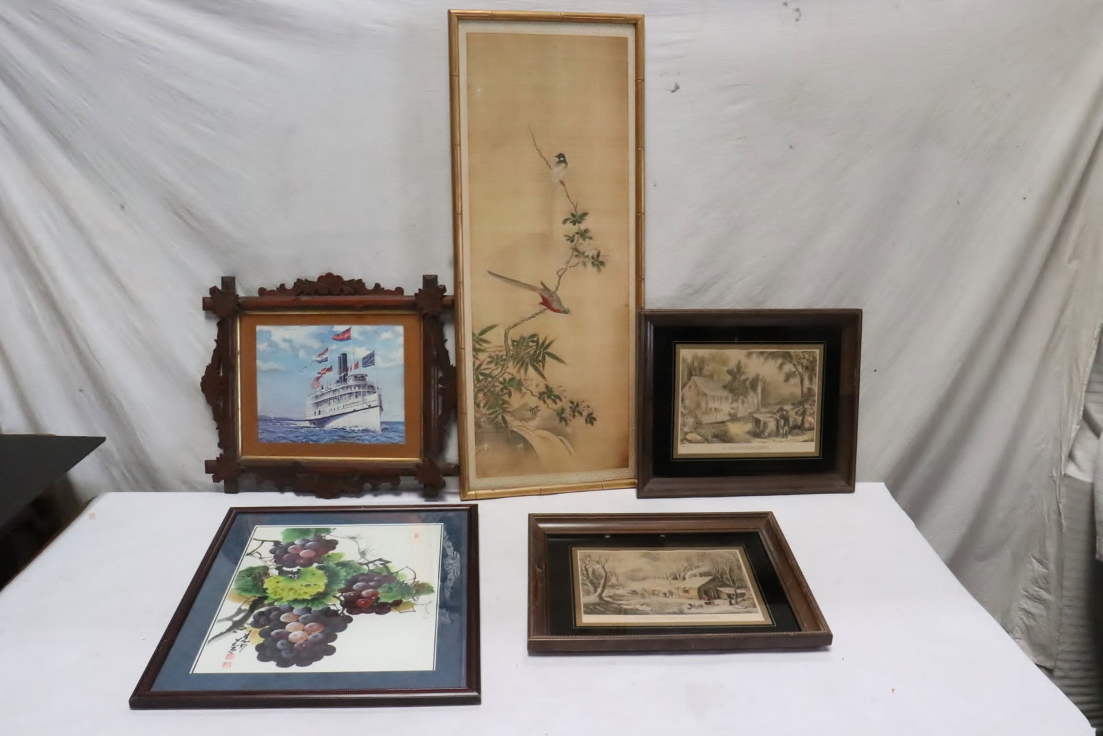5 pieces etchings/ prints: 5 pieces etchings/ prints, 7.9"x10.65" (14"x17"x1.2") - 32"x11.8" (35.2"x14.3"x0.8")