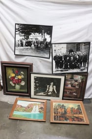 7 pieces of wall art; paintings, photos, etc.