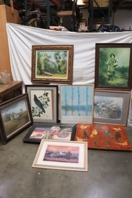 9 pieces paintings, prints