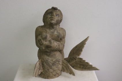 Vintage carved angel motif figure