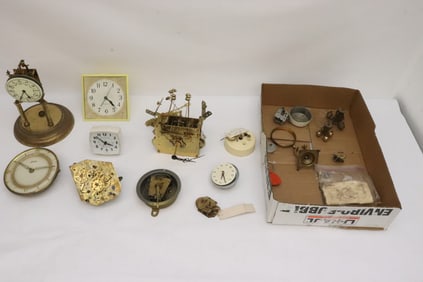 Lot of clocks and clock parts