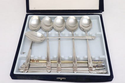 Lot of Korean spoons and chopsticks