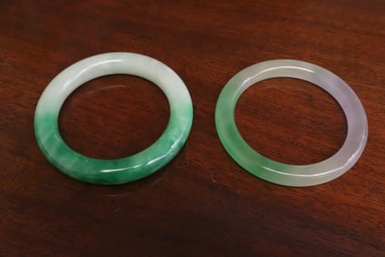 2 jadeite like bangles