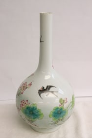 Chinese famille rose porcelain bottle vase