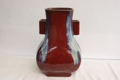 Large Chinese blue and red porcelain jar