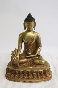 Chinese gilt bronze sculpture of deity