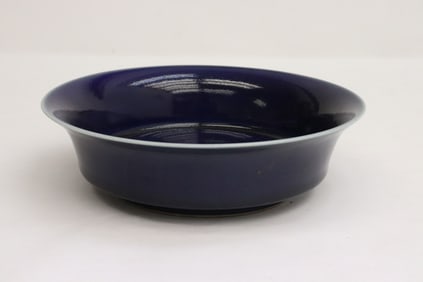 Fine blue glazed porcelain brush wash