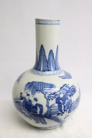 Chinese blue and white porcelain bottle vase