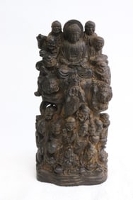chenxiang wood carving depicting group of deities